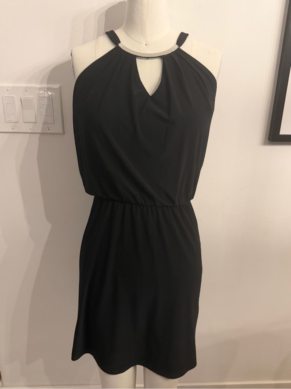 White House Black Market Black Halter Keyhole Mini Dress
